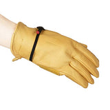 AmazonBasics Leather Work Gloves with Wrist Closure, Yellow, XL