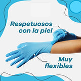 Guantes Desechables De Nitrilo azules - Libres de Látex y polvo - Resistentes - Ideales para cocina y uso medicinal - Cajas con 100 piezas c/u - Talla Grande