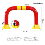 Barrera de estacionamiento Plegable para Garaje U Cicatriz Bloqueo de Espacio de estacionamiento Poste de estacionamiento de Seguridad Entrada de bolardo con Cerradura y Pernos