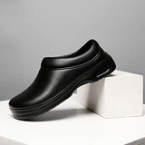 lozoye Zapatos de trabajo antideslizantes para enfermeras para hombres y mujeres, azul marino, blanco, negro, cocina, jardín, chef, zapatos, Negro, 11 Women/10 Men