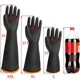 Guantes químicos resistentes EnPoint de 17.7 pulgadas, de látex natural, guantes de protección industrial, reutilizables, guantes de trabajo de seguridad, resistentes al agua, aceite y líquidos con agarre antideslizante, color negro, 1 par