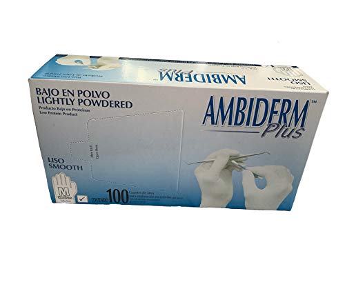 GUANTES DE LATEX AMIDERM TALLA MEDIANA (BLANCO)