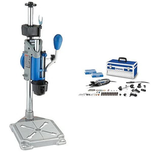 Dremel, Estación de Trabajo para Herramientas Rotativas, 220-01 + DREMEL 4300-9/64 Mototool con 9 Aditamentos 64 Accesorios Maletín Metálico