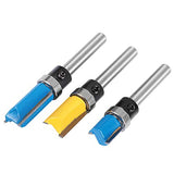 3 Unids 1/4 Pulgadas De CarpinteríA Fresa Fresa Cojinete Buje Trim Router Bit Set Edge Edge Slotting Router