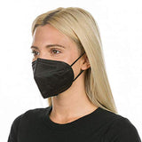 10 Cubrebocas KN95 Negros Termosellados 5 Capas Tipo Concha de Polipropileno Tres Capas Anti-Fluidos, Antibacterial, Anti-Polvo. Dos Capas SMS15. Doble Ajuste Elastico Negro. Mascarilla Tapabocas. Sellados y enviados en bolsa metalizada de Grado Alimentic