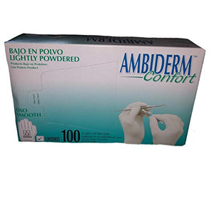 GUANTES DE LATEX AMIDERM TALLA MEDIANA BLANCO