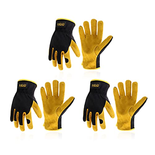 Guantes de jardinería antiespinas para hombre y mujer, guantes de trabajo  de cuero amarillo, guantes de jardinería de cuerpo entero brillar  Electrónica