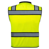 UNINOVA - Chaleco de seguridad reflectante de alta visibilidad con bolsillos y cremallera, chaleco de seguridad de malla clase 2, chaleco de trabajo de construcción, chaleco de seguridad para hombres y mujeres (amarillo neón, 2X-3X)