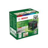 Bosch Quigo Green 2ª generación con abrazadera MM 2 (líneas láser horizontales + verticales, tecnología láser verde, rango de trabajo de hasta 12 m, precisión +/- 0,6 mm/m, en caja)