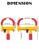 Tevlaphee Cerradura universal de rueda de seguridad resistente para remolque, neumáticos antirrobo para coche, SUV, barco, motocicleta, carrito de golf, gran disuasorio, color brillante con 3 llaves (rojo-amarillo)