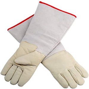 Guantes criogénicos ultra largos para exteriores, pala de nieve a baja temperatura, impermeables, guantes protectores de nitrógeno líquido, guantes congelados, almacenamiento en frío, color blanco, 45 cm (mediano)