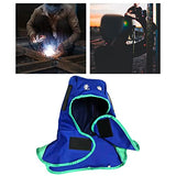 Milageto Gorro de soldadura transpirable, lavable, ligero, a prueba de polvo, resistente, para soldador, protección para el cuello, casco FR, azul L