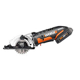 WORX WX523L.2 Sierra circular inalámbrica de 20 V 1.5 Ah con 3 hojas de sierra, batería y cargador incluidos