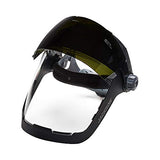 Jackson Safety QUAD500 - Protector facial con visera de soldadura IR Shade 5, trinquete, tinte transparente, revestimiento antivaho, negro, 14230