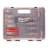 Milwaukee Juego de 12 destornilladores trilóbulos 4932472003, color rojo