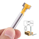 2 unids amarillo T-Slot Carburo Cementado Carpintería Cortador Cnc Router Bit para 3/8 '' y 1/2 '' Cutting Edge 1/4 '' Shank