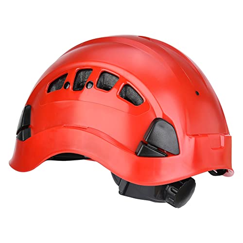 Pinsofy Casco de protección Industrial, Casco de Seguridad, Resistente a Altas temperaturas, cómodo de Llevar para espeleología(28 * 21 * 18cm-Rojo)