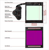 Soldadores Escudo facial, Handheld de máscara de soldadura, casco de soldador de oscurecimiento automático, área de vista grande de 100x93 mm, batería de litio con energía solar, control de la soldado