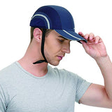 Gorra de seguridad ligera y transpirable para protección de la cabeza (azul marino, ala larga)