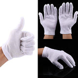 Guante De Trabajo Blanco, 12 Pares Guantes De Inspección Blancos, Guante De Algodón Ligero Y Cómodo, Aplicable Al Uso De Etiqueta, Inspección, Instrumentos De Precisión, Etc.