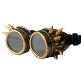 Lelinta Steampunk - Gafas de soldadura góticas para cosplay vintage rústico, 1 par de lentes negras en marco de cobre., AdjusMesa