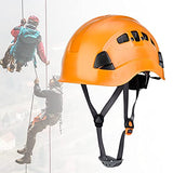 Casco de protección industrial, material de calidad cómodo de llevar Casco de seguridad de tela suave para espeleología(28 * 21 * 18cm-naranja)