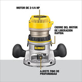 DEWALT DW618 Fresadora de Velocidad Electrónica Variable y Base Fija de 1 1/4 Hp