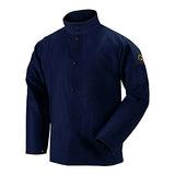 Black Stallion FN9-30C 30" 9oz. chamarra de soldadura de algodón azul marino FR, grande