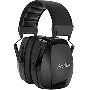 Procase Cascos Ajustables con Cancelación de Ruidos, Protección Auditiva de 35db NRR Más Alto, Orejeras de Seguridad para Disparar y Cazar, Defensores Auditivos Plegables Compactos - Negro