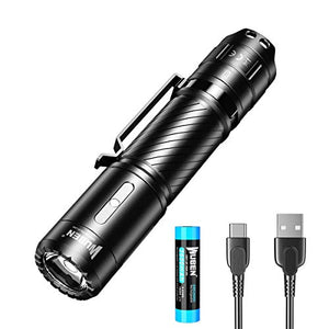 WUBEN C3 Linterna LED Recargable,Alta Potencia Portátil Lampara Luz de Flashlight con 6 Modos,IP68 Impermeable, para Camping, Senderismo, Montañismo,y Emergencia Iluminación