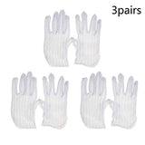 Othmro 2 pares de guantes antiestáticos, guantes antideslizantes de PVC de poliéster de fibra conductora a prueba de polvo, guantes de seguridad protectores para la industria electrónica, semiconductores, M, blanco