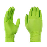 Guantes de nitrilo verde industriales de alta definición con agarre de textura de diamante en relieve, caja de 100, 8 mil, tamaño mediano, sin látex, sin polvo, texturizado, desechable, apto para alimentos, GWGN44100-BX