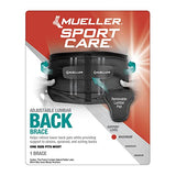 Mueller Soporte lumbar 255 con almohadilla extraíble, color negro, regular (el paquete puede variar)