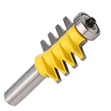 Wolfride 1/2" Cuchillo de Espiga Biselado, Carril Reversible Dedo Bit Unión Cónica Tenon Fresas de Carpintero Para Trabajar la Madera Herramientas - Amarillo