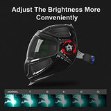 ANDELI Casco de soldadura con luz, visualización grande 3.86 "X2. Casco de soldadura de 44" Oscurecimiento automático con VISTA LATERAL, máscara de soldadura de área con claridad óptica superior 1/1/1/2 (fibra de carbono)