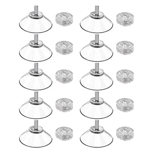 Juego de 10 Soportes para ventosas Fuertes M4 - Soportes de Ventosa Transparentes de 8x40 mm para Ventanas de Vidrio Azulejos Paredes Espejos y Superficies Lisas