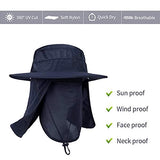 KAMYSEN Protector Gorro Pescador Anti-UV UPF50+,con Solapa,de ala Ancha,Gorra Pesca Solar ala Ancha Transpirable Multiusos con Velo y Mosquitera Protección Cuello Al Aire Libre