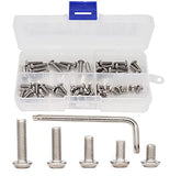 binifiMux Kit surtido de tornillos de seguridad Torx con cabeza plana M6 con llave T30, tornillos M6 x 10 mm/12 mm/20 mm/25 mm/30 mm, acero inoxidable 304, a prueba de manipulaciones