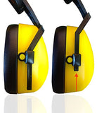 DECIBEL DEFENSE Orejeras ajustables para casco duro, protección auditiva NRR 30dB construcción de protección auditiva, soldadura, fabricación, Amarillo hi-viz, Regular