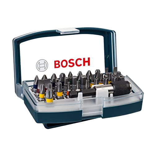 Bosch 2607017359 Juego de puntas para destornillador con Clip de cinturón 32 piezas