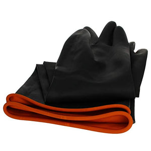 Othmro - Guantes de 55 cm para alargar y espesar, resistentes a los ácidos y alcalinos, color negro