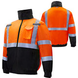 JORESTECH Chaqueta de seguridad impermeable reflectante de alta visibilidad, naranja, clase 3, nivel 2, tipo R JK-01 (5XL)