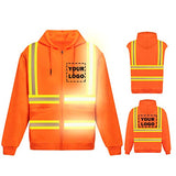 Chaqueta de seguridad reflectante de alta visibilidad con capucha y manga extraíble de alta visibilidad para exteriores (mediano, naranja – estilo 4)