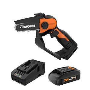 WORX WG324 - Sierra de podar inalámbrica de 20 V Power Share de 5 pulgadas (batería y cargador incluidos)