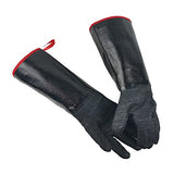 Guantes de barbacoa para freidora de pavo, resistentes al calor, 14 pulgadas, 1244 °F, guantes de horno, ahumador, barbacoa para manejar alimentos calientes en tu freidora/impermeable/ignífugo