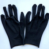 Operitacx Guantes de Algodón 12 Pares de Guantes de Trabajo de Trabajo de Trabajo Guantes de Protección Estirable Guantes de Seguridad Guantes de Inspección de Joyas de Monedas 19X10