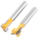 2 unids amarillo T-Slot Carburo Cementado Carpintería Cortador Cnc Router Bit para 3/8 '' y 1/2 '' Cutting Edge 1/4 '' Shank