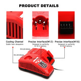 Lilocaja Cargador de batería multivoltaje M12 y M18 de repuesto para Milwaukee Rapid Charger 48-59-1812, compatible con Milwaukee M12 12V y M18 18V batería de iones de litio 48-11-2420 48-11-2401 48-11-1840