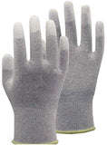 Viper - Guantes antiestáticos (10 pares, 13 g, fibra de carbono, revestimiento de poliuretano), color gris