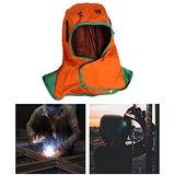 Almencla Capucha de soldadura transpirable, de malla interior lavable gorro de soldadura ajustable a prueba de polvo para soldador, soldadura, naranja XL